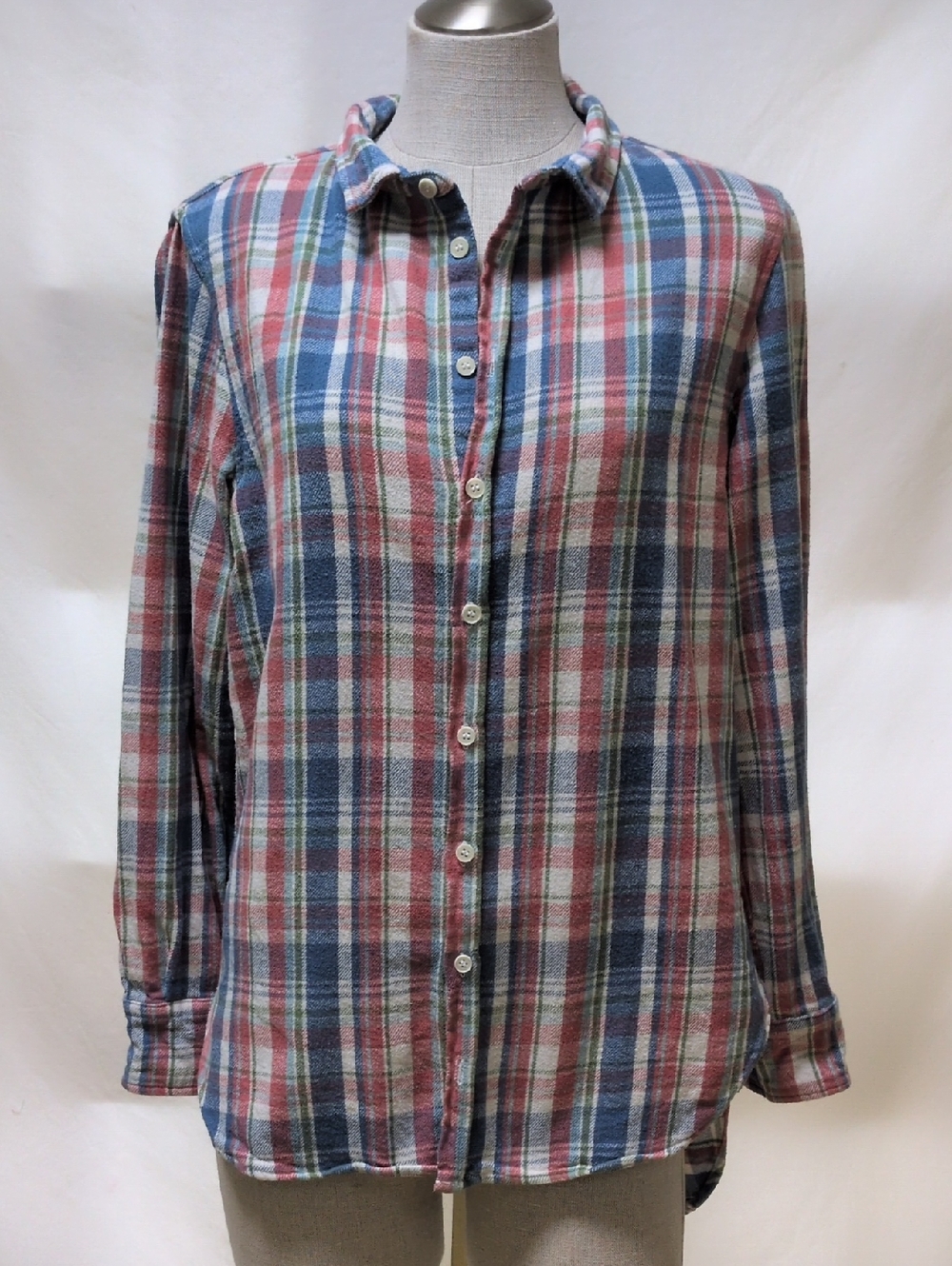 CP Shades Plaid Flannel High Low Shirt